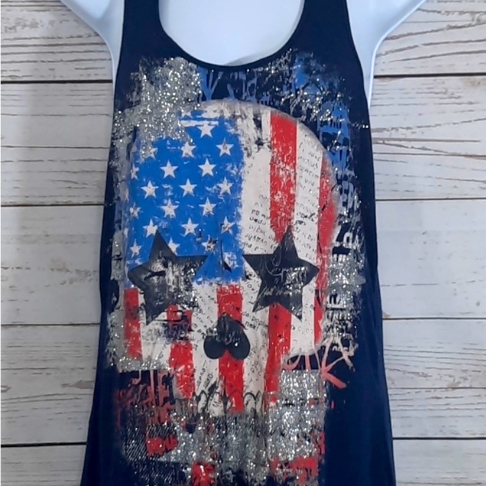- Americana Navy Graphic Skull Flag Tank size Xxl 19